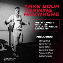 Load image into Gallery viewer, Beast Gear Adult Adjustable Steel Speed Jump Skipping Rope