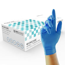 Load image into Gallery viewer, Unigloves Unicare Pearl Nitrile Gloves In Blue - 100 Box