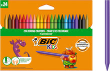 Load image into Gallery viewer, BIC Kids Plastidecor Crayons Assorted Colours - Wallet of 24 - Stationery