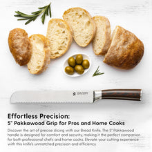 Load image into Gallery viewer, Spaceify 8 inch Serrated Bread Knife with a Knife Protector