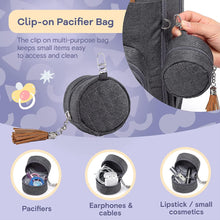 Load image into Gallery viewer, Large Capacity Diaper Bag Backpack with Changing Mat &amp; Accessories – Free UK Delivery - Grey