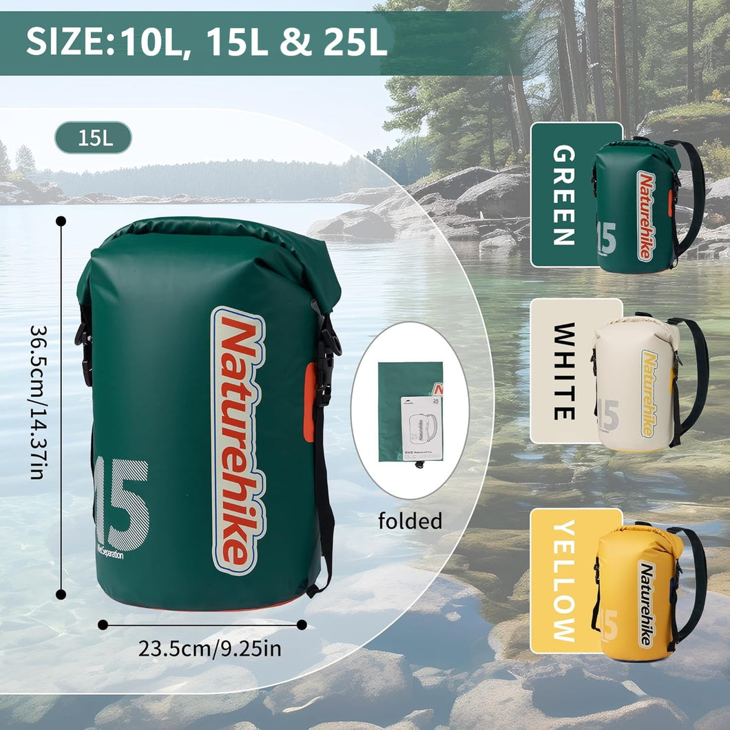 Naturehike Dry Bag Waterproof Sack with Long Adjustable Strap for Kayaking, Fishing, Swimming, Snowboarding