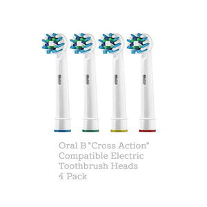 Oral B Compatible Electric Toothbrush Heads 4 Pack - Precision, Cross Action, Floss or 3D White