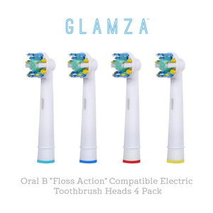 Oral B "Floss Action" Compatible Electric Toothbrush Heads 4 Pack