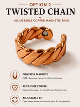 Load image into Gallery viewer, Acusoothe Copper Magnetic Rings – Adjustable Copper Finger Rings