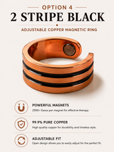 Load image into Gallery viewer, Acusoothe Copper Magnetic Rings – Adjustable Copper Finger Rings