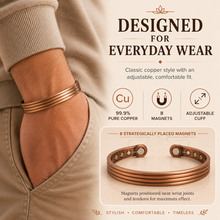 Load image into Gallery viewer, Acusoothe Copper Magnetic Bracelet for Pain Relief Therapy - 4 Stripe