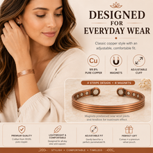 Load image into Gallery viewer, Acusoothe Copper Magnetic Bracelet for Pain Relief Therapy - 4 Stripe