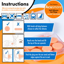 Load image into Gallery viewer, The Acusnore Soft Silicone Ear Plugs for Better Sleep - 6 Pack