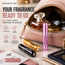 Load image into Gallery viewer, GENERISE Refillable Perfume Atomiser Spray – 5ml Travel-Size Fragrance Bottle, Air Travel Approved, Free Delivery