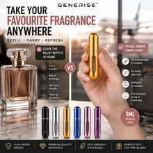 Load image into Gallery viewer, GENERISE Refillable Perfume Atomiser Spray – 5ml Travel-Size Fragrance Bottle, Air Travel Approved, Free Delivery
