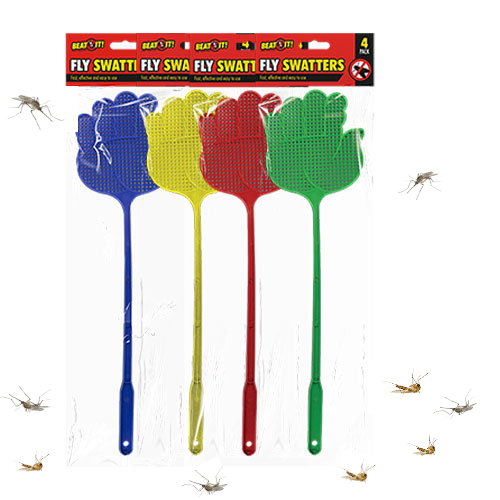 Beat It!  Fly Swatters 4 Pack - 42.5cm