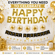 Load image into Gallery viewer, 13pc Happy Birthday Balloons with 5pc Balloon and Banner Sets