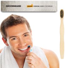 Load image into Gallery viewer, Groomarang Infusion Charcoal Bamboo Toothbrush