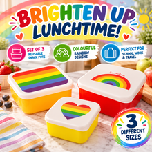 Load image into Gallery viewer, Rainbow Snack Pot Lunch Boxes – Set of 3
