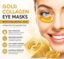 Load image into Gallery viewer, 24k Gold Collagen Eye Masks with Hyaluronic Acid – Hydration for Radiant Eyes | Free UK Delivery