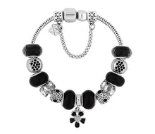 Load image into Gallery viewer, Diamond Style London - Charm Bracelet with Black Charms (Item code: Charmbrablack)