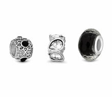 Load image into Gallery viewer, Diamond Style London - Charm Bracelet with Black Charms (Item code: Charmbrablack)