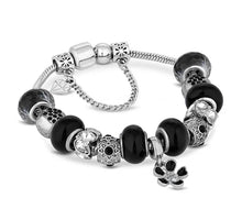 Load image into Gallery viewer, Diamond Style London - Charm Bracelet with Black Charms (Item code: Charmbrablack)