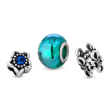 Load image into Gallery viewer, Diamond Style London - Charm Bracelet with Blue Charms (Item code: Charmbrablue)