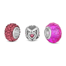 Load image into Gallery viewer, Diamond Style London - Charm Bracelet with Pink Charms (Item code: Charmbrapink)