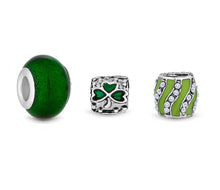 Load image into Gallery viewer, Diamond Style London - Charm Bracelet with Green Charms (Item code: Charmbragreen)