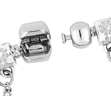 Load image into Gallery viewer, Diamond Style London - Charm Bracelet with Green Charms (Item code: Charmbragreen)