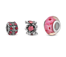 Load image into Gallery viewer, Diamond Style London - Charm Bracelet with Light Pink Charms (Item code: Charmbralpink)