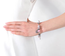 Load image into Gallery viewer, Diamond Style London - Charm Bracelet with Light Pink Charms (Item code: Charmbralpink)