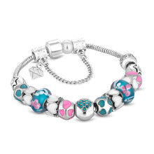 Load image into Gallery viewer, Diamond Style London - Charm Bracelet with Turquoise Charms (Item code: Charmbraturq)