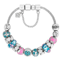 Load image into Gallery viewer, Diamond Style London - Charm Bracelet with Turquoise Charms (Item code: Charmbraturq)