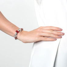 Load image into Gallery viewer, Diamond Style London - Charm Bracelet with Red Charms (Item code: Charmbrared)