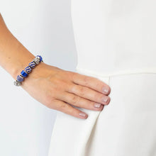 Load image into Gallery viewer, Diamond Style London - Charm Bracelet with Royal Blue Charms (Item code: Charmbraroyal)