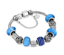 Load image into Gallery viewer, Diamond Style London - Charm Bracelet With Royal Blue Beads and Crystals (Item code: Charmbraroyalcrystal)