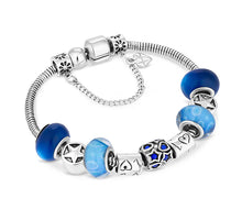 Load image into Gallery viewer, Diamond Style London - Charm Bracelet with Royal Blue and Star Beads (Item code: Charmbraroyalstar)