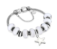 Load image into Gallery viewer, Diamond Style London - Charm Bracelet with White Beads (Item code: Charmbrawhite)