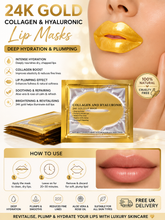 Load image into Gallery viewer, 24K Gold Collagen &amp; Hyaluronic Lip Masks – Deep Hydration &amp; Plumping | Free UK Delivery