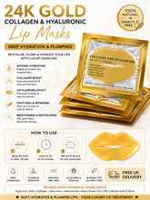 Load image into Gallery viewer, 24K Gold Collagen &amp; Hyaluronic Lip Masks – Deep Hydration &amp; Plumping | Free UK Delivery