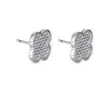 Load image into Gallery viewer, Diamond Style London - Clover Crystal Earrings in Rhodium Plating (Item code: Clovercrystalearr)