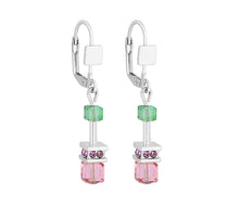 Load image into Gallery viewer, Diamond Style London Pastel Crystal Cube Jewellery Set – Necklace, Bracelet &amp; Earrings (Rhodium Plated)
