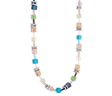 Load image into Gallery viewer, Diamond Style London Pastel Crystal Cube Jewellery Set – Necklace, Bracelet &amp; Earrings (Rhodium Plated)