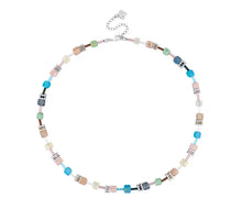 Load image into Gallery viewer, Diamond Style London Pastel Crystal Cube Jewellery Set – Necklace, Bracelet &amp; Earrings (Rhodium Plated)
