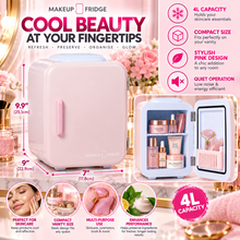 Load image into Gallery viewer, Makeup Fridge 4 Litre 220V - 7" x 9" x 9.9" - Pink