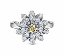 Load image into Gallery viewer, Diamond Style London - Daisy ring in rhodium plating (Item code: Daisyring6)