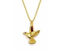 Load image into Gallery viewer, Diamond Style London Necklace - Hummingbird Pendant in Gold Plating with Crystals