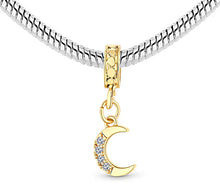 Load image into Gallery viewer, Diamond Style London - Charm Bracelet Star in Rhodium Plating - Starfish, Horseshoe, Crescent Moon