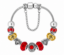 Load image into Gallery viewer, Diamond Style London Ava Red Charm Bracelet – Amber, Silver &amp; Red