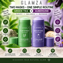 Load image into Gallery viewer, Green Tea &amp; Aubergine Purifying Clay Mask Sticks – Deep Cleansing Skincare with Free UK Delivery