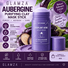 Load image into Gallery viewer, Green Tea &amp; Aubergine Purifying Clay Mask Sticks – Deep Cleansing Skincare with Free UK Delivery