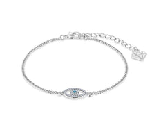 Load image into Gallery viewer, Diamond Style London - Evil Eye Bracelet in Rhodium Plating (Item code: Evileyebra)